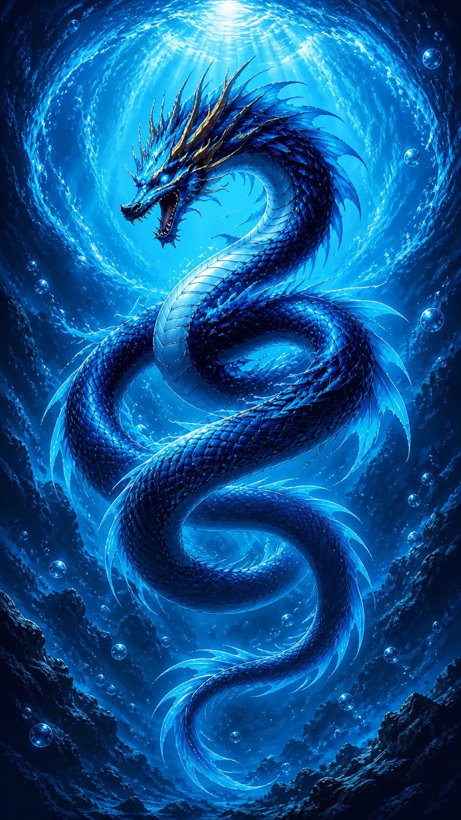 深海龍靈的幻獸插畫