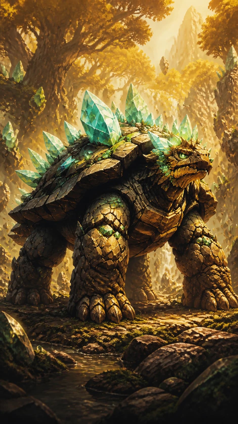 大地巨龜的幻獸插畫