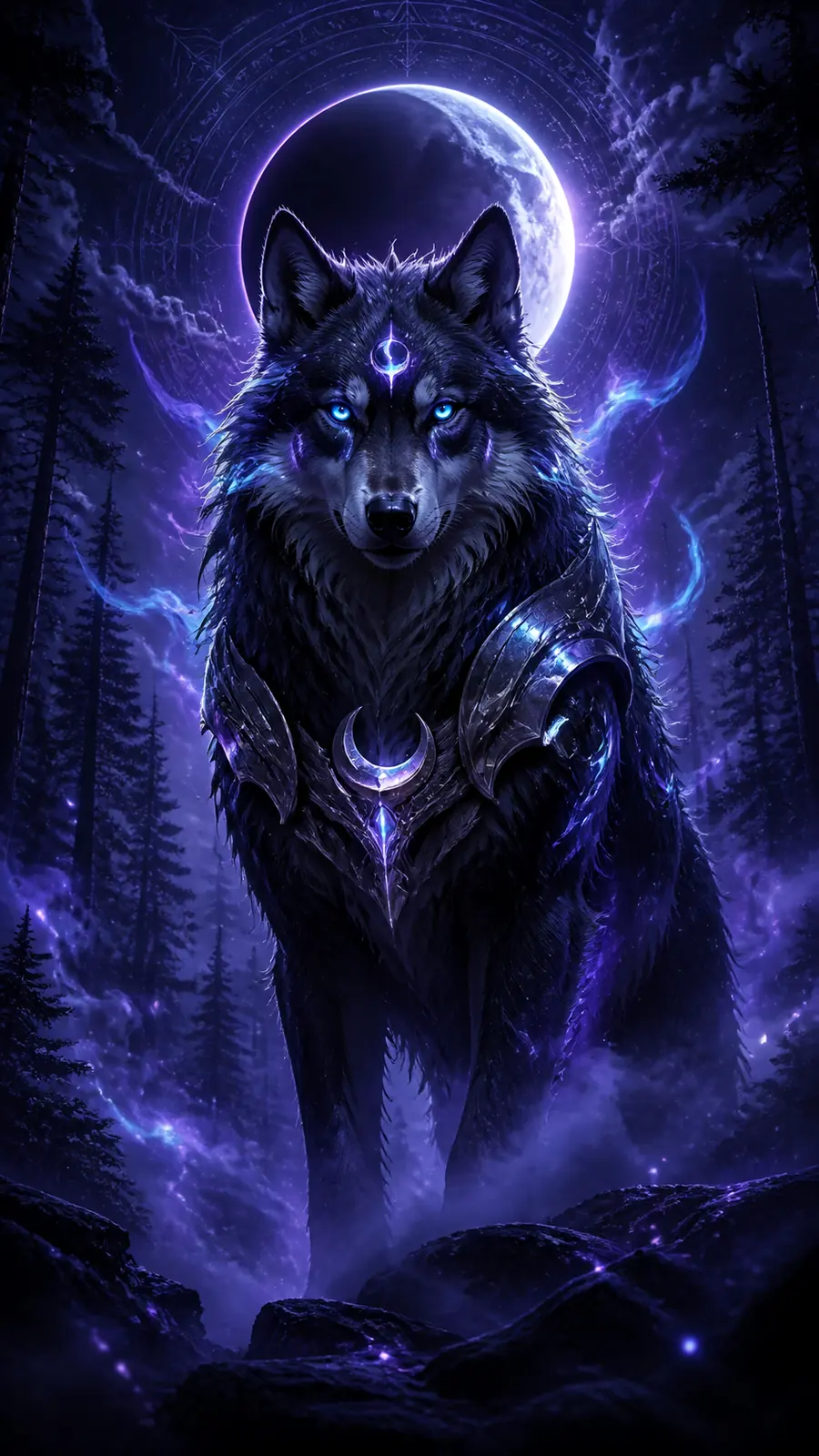 影月狼王的幻獸插畫