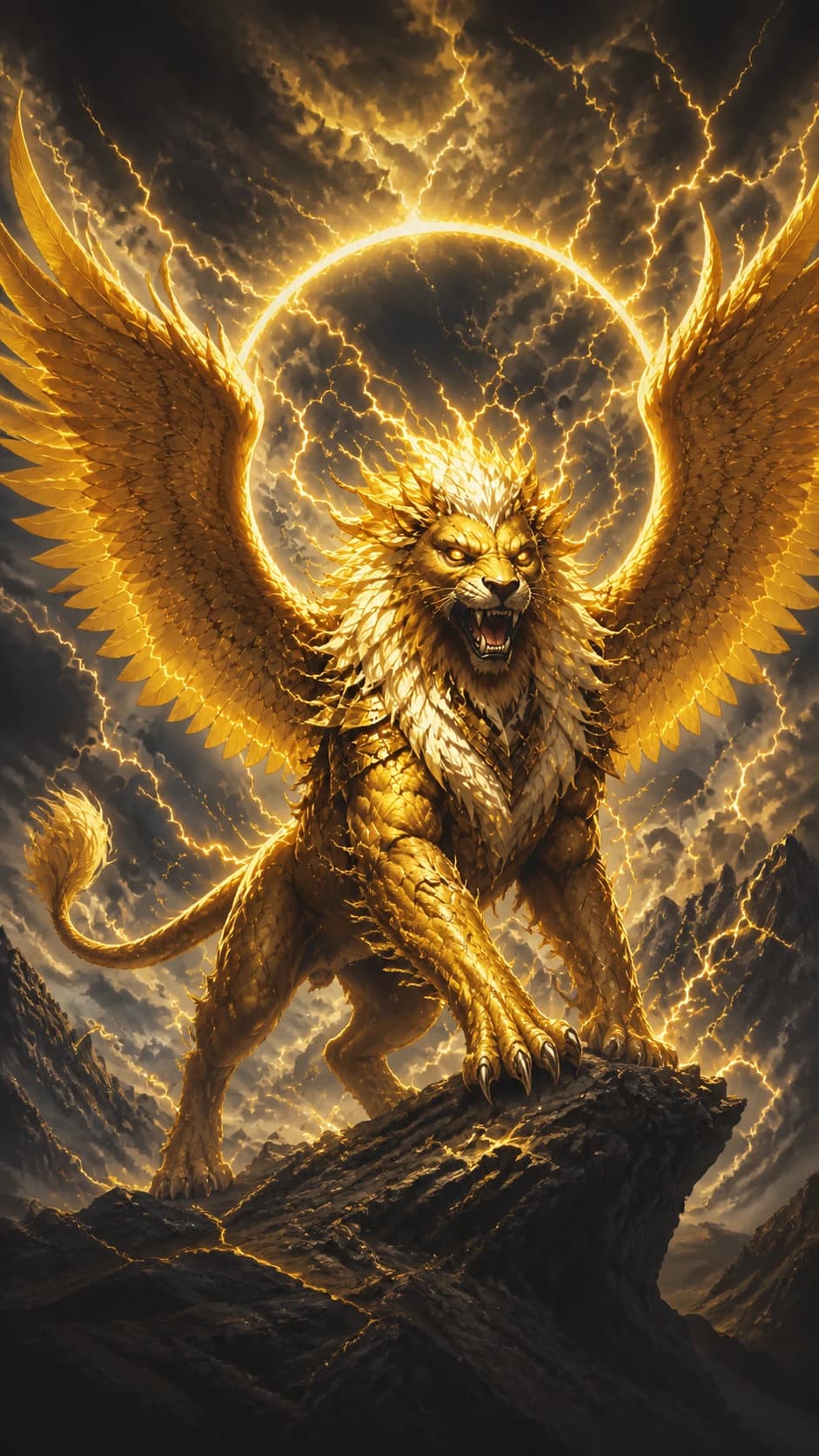 雷霆獅鷲的幻獸插畫